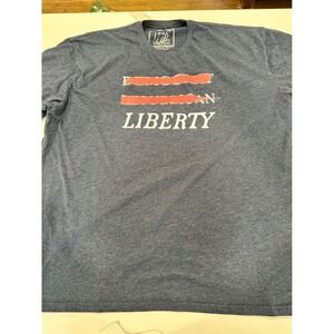 1776 United Mens 4XL Liberty Graphic T-Shirt Heather Navy Blue Patriotic Tee